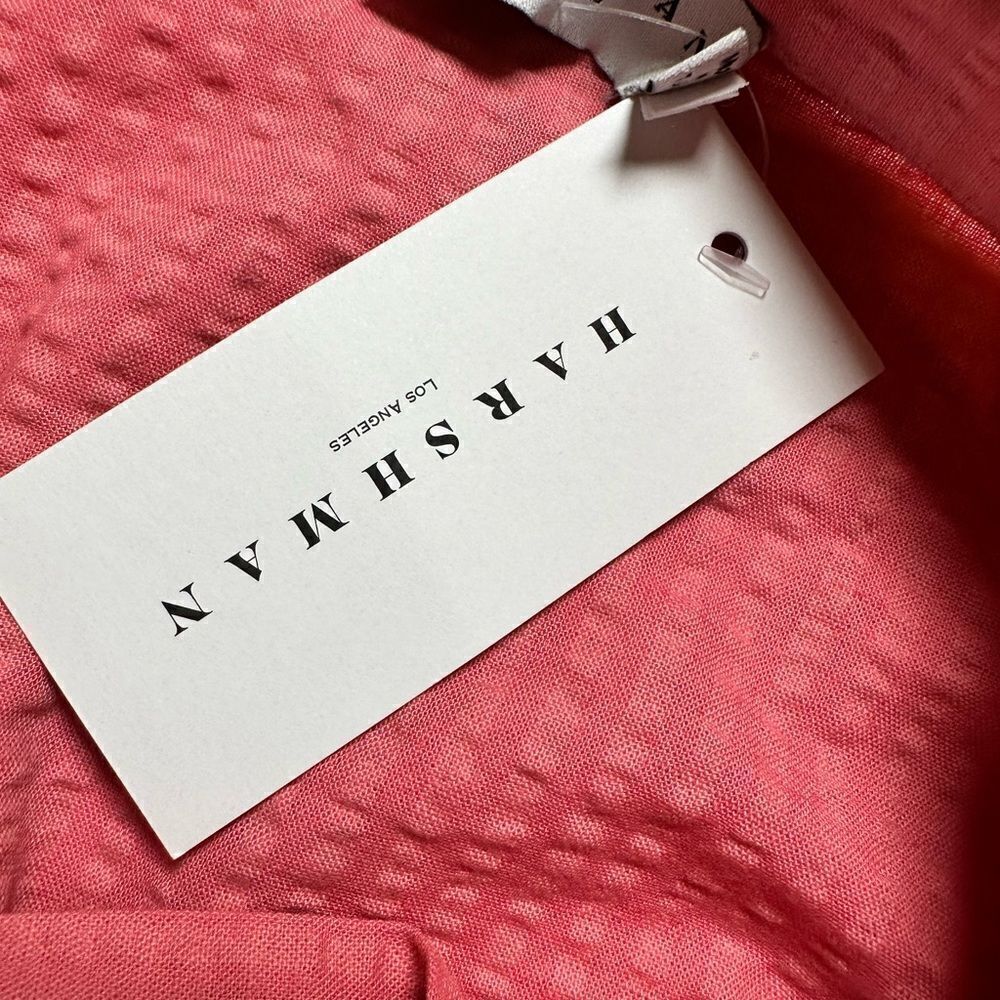 NWT Harshman Women’s Darcy Rose Pink Seersucker Ruffle Blouse Top Oversized- - Picture 13 of 14